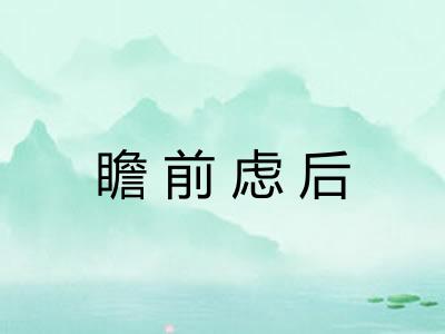 瞻前虑后