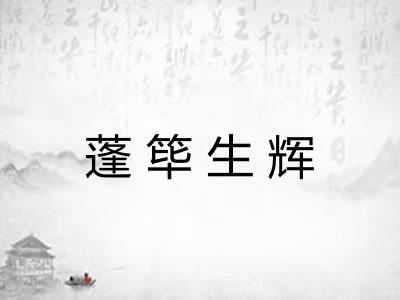 蓬筚生辉