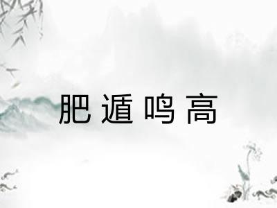 肥遁鸣高