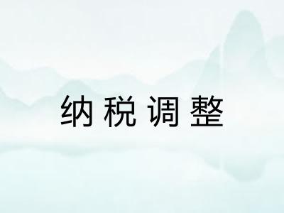 纳税调整