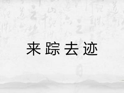 来踪去迹