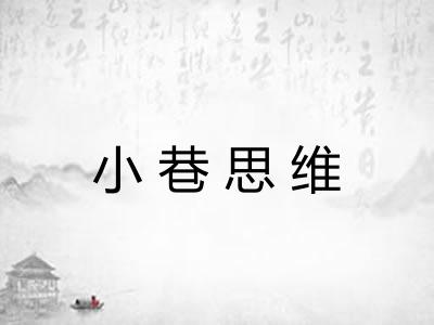小巷思维
