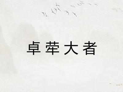 卓荦大者
