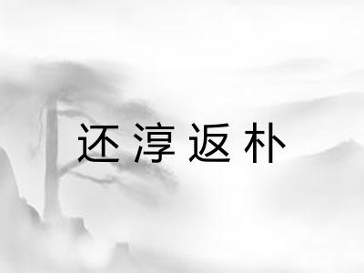 还淳返朴
