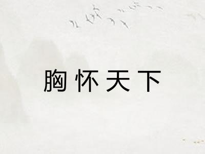 胸怀天下