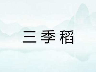 三季稻