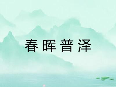 春晖普泽