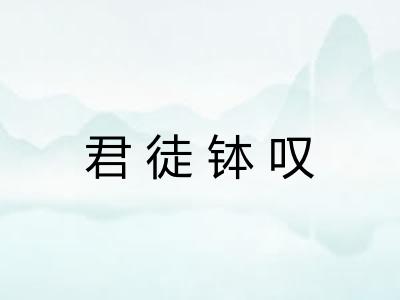 君徒钵叹