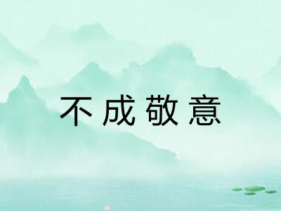 不成敬意