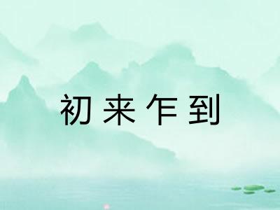 初来乍到