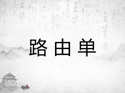 路由单