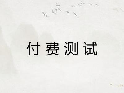 付费测试