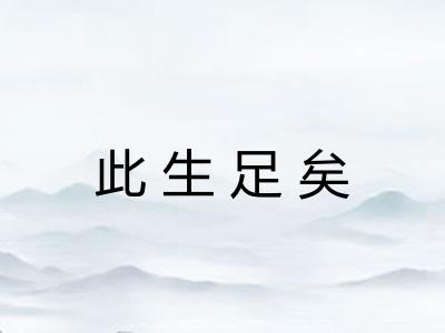 此生足矣