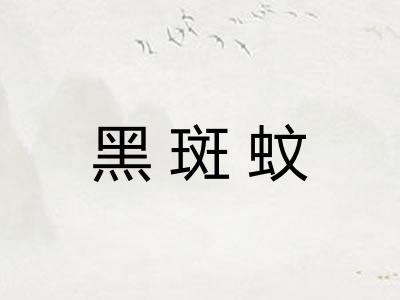 黑斑蚊