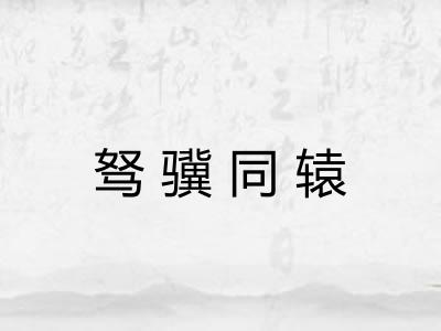 驽骥同辕