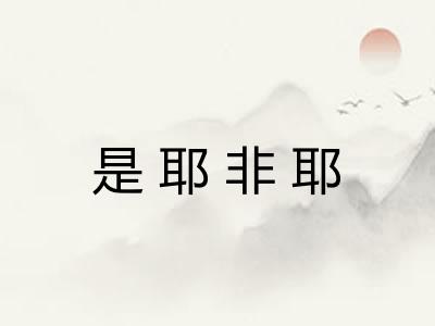 是耶非耶