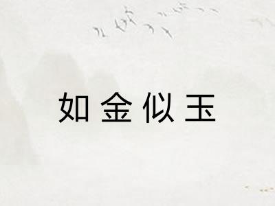 如金似玉