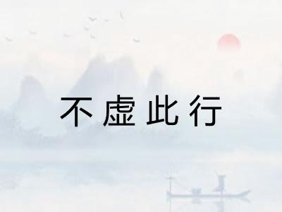不虚此行