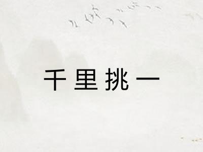 千里挑一