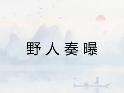 野人奏曝