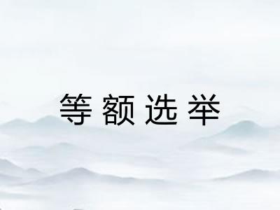 等额选举