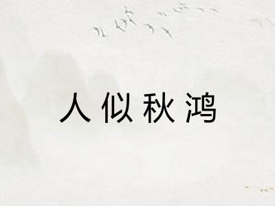 人似秋鸿