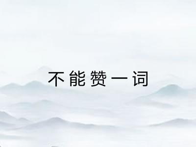 不能赞一词