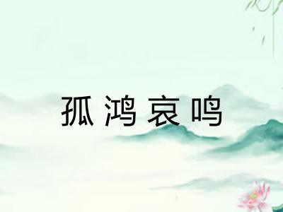 孤鸿哀鸣