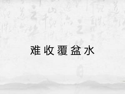 难收覆盆水