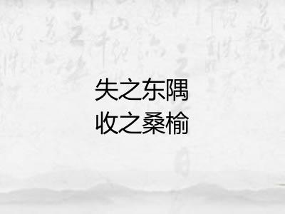 失之东隅收之桑榆