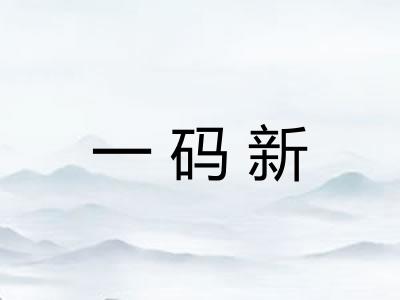 一码新
