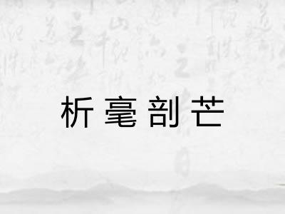 析毫剖芒