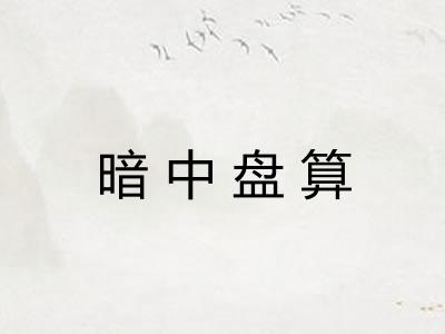 暗中盘算