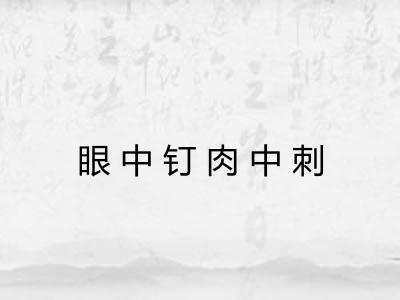 眼中钉肉中刺
