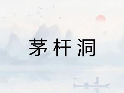 茅杆洞
