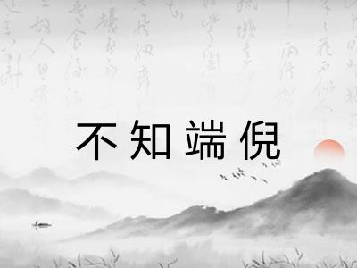 不知端倪