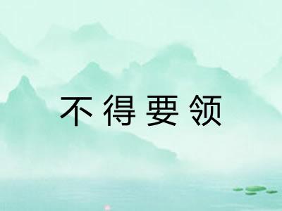 不得要领