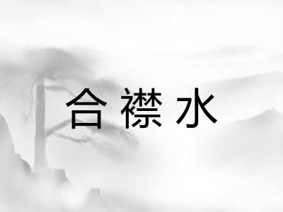 合襟水