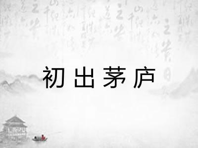 初出茅庐