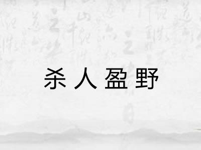 杀人盈野