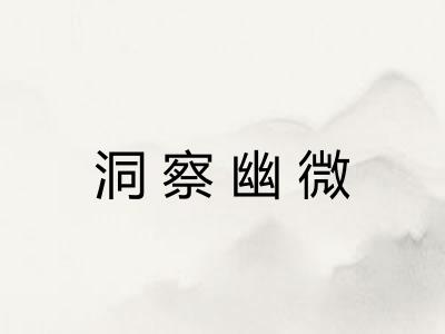 洞察幽微