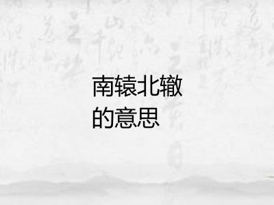 南辕北辙的意思