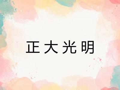 正大光明