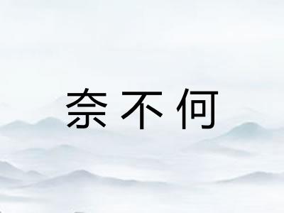 奈不何