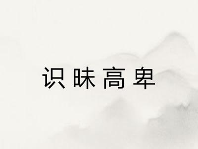 识昧高卑