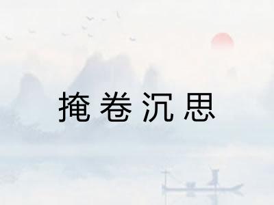 掩卷沉思