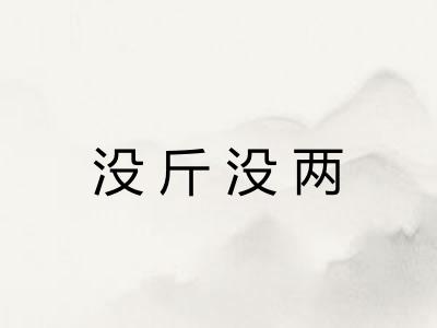 没斤没两
