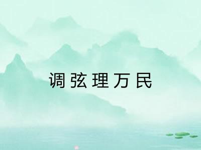 调弦理万民