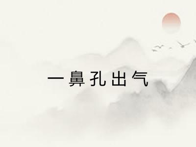 一鼻孔出气