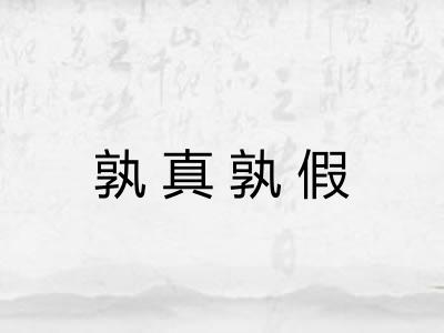 孰真孰假